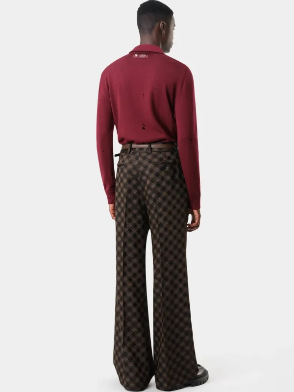 AMIRI Pants>MA QUAD RELAXED FLARE DARK BROWN