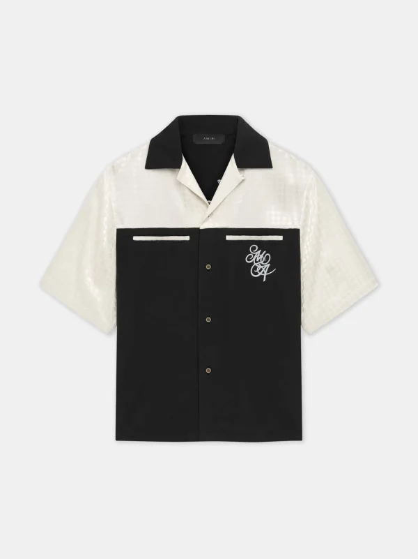 AMIRI Shirts>MA QUAD YOKE CAMP SHIRT BLACK