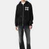 AMIRI Sweatshirts>MA QUAD ZIP UP HOODIE BLACK