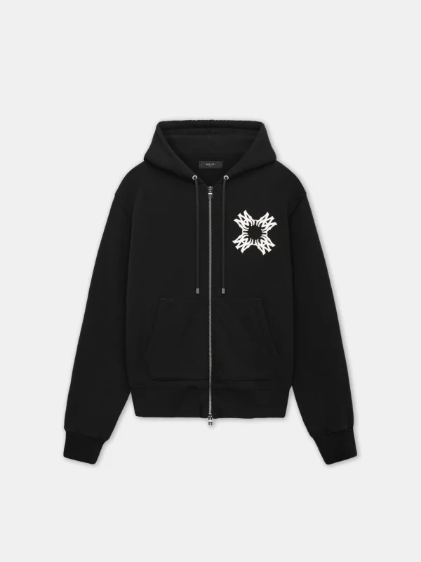 AMIRI Sweatshirts>MA QUAD ZIP UP HOODIE BLACK