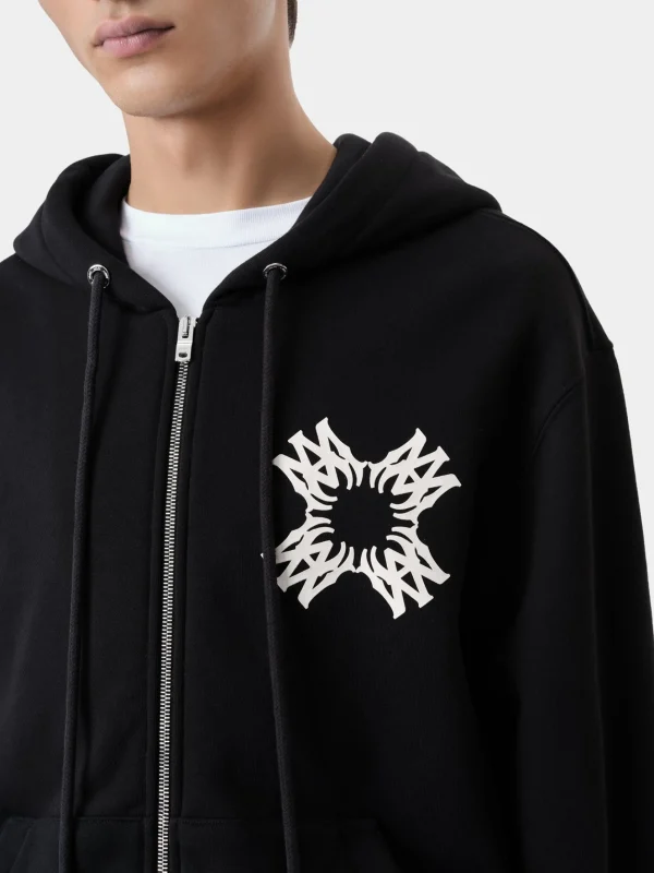 AMIRI Sweatshirts>MA QUAD ZIP UP HOODIE BLACK