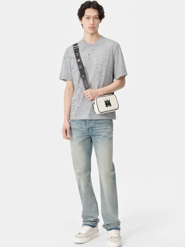 AMIRI Tees>MA SHOTGUN EMBROIDERED TEE Grey