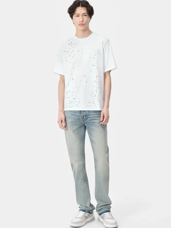 AMIRI Tees>MA SHOTGUN EMBROIDERED TEE White
