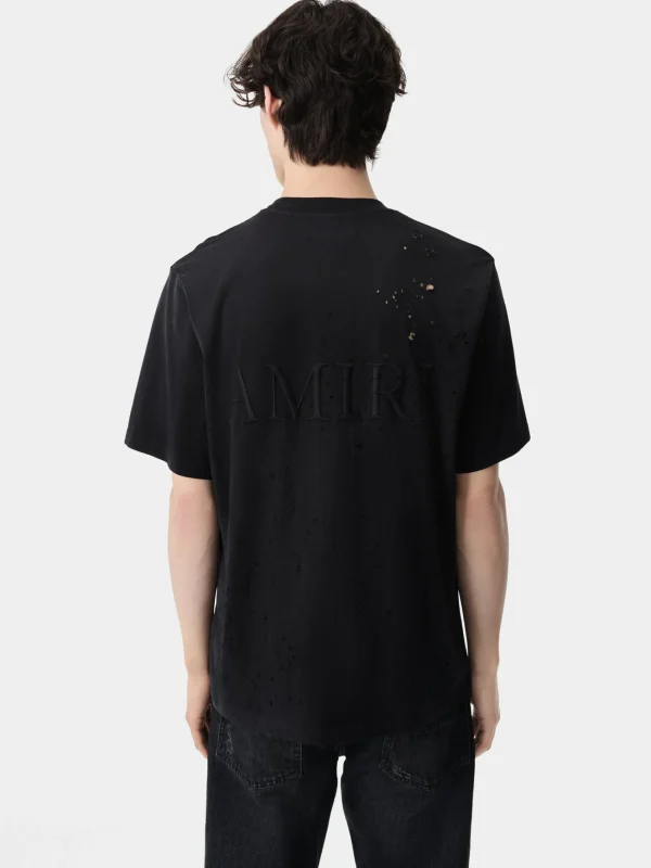 AMIRI Tees>MA SHOTGUN EMBROIDERED TEE BLACK