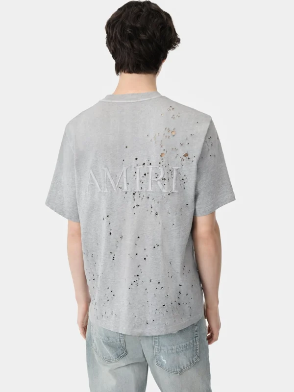 AMIRI Tees>MA SHOTGUN EMBROIDERED TEE Grey