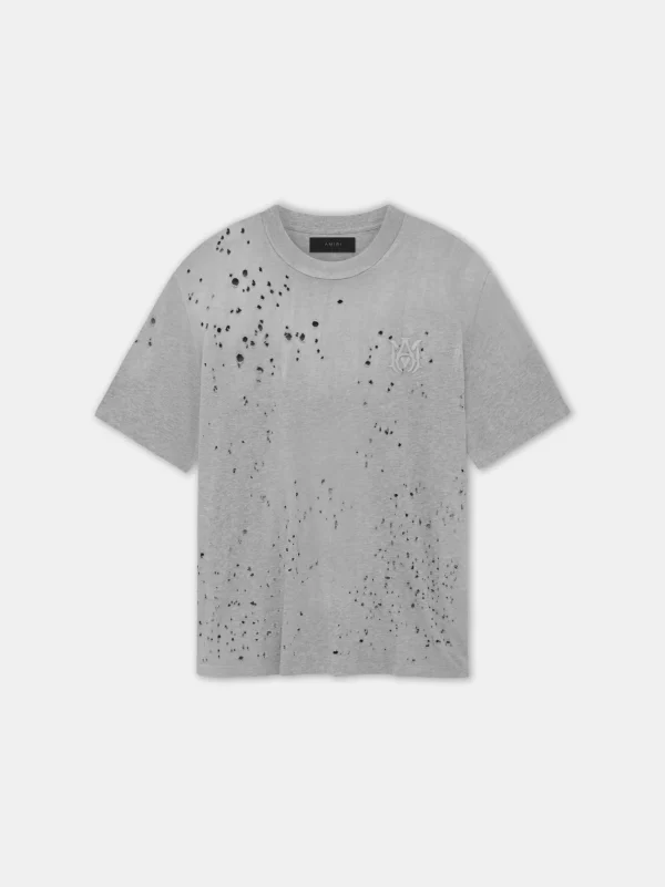 AMIRI Tees>MA SHOTGUN EMBROIDERED TEE Grey