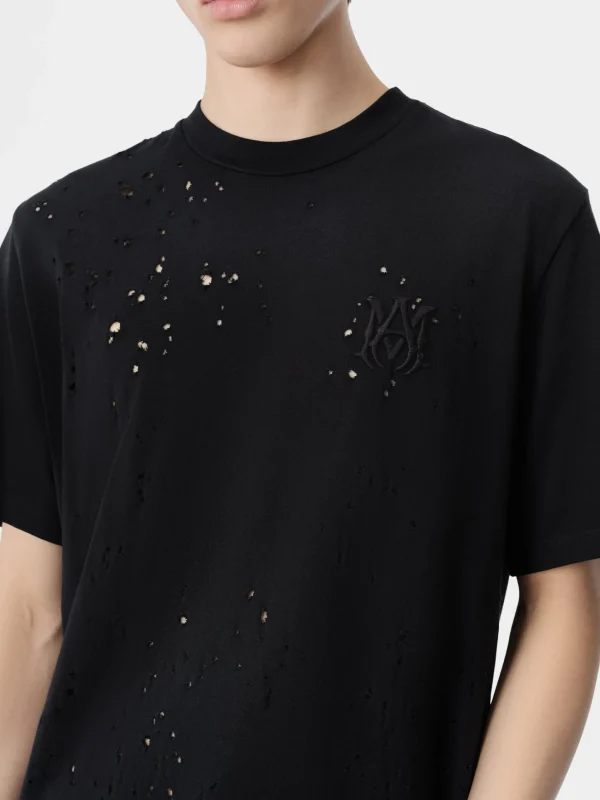 AMIRI Tees>MA SHOTGUN EMBROIDERED TEE BLACK