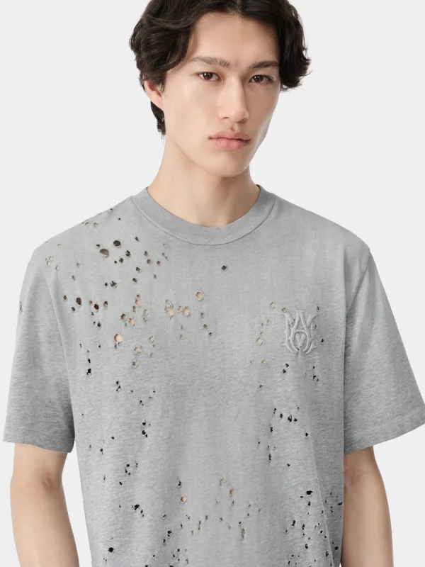 AMIRI Tees>MA SHOTGUN EMBROIDERED TEE Grey