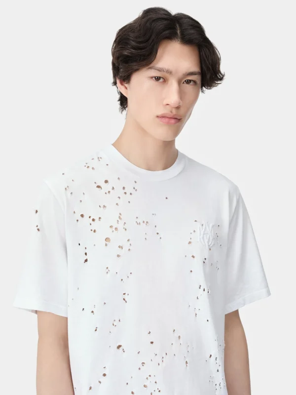 AMIRI Tees>MA SHOTGUN EMBROIDERED TEE White