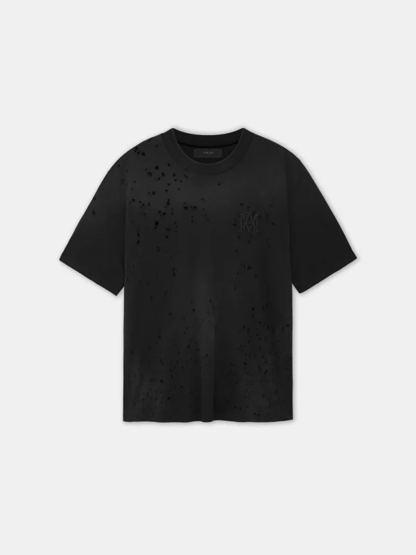 AMIRI Tees>MA SHOTGUN EMBROIDERED TEE BLACK