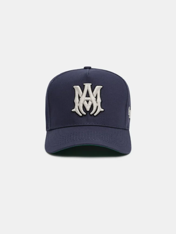 AMIRI Hats | Hats>MA STAGGERED FULL CANVAS HAT Navy Off White