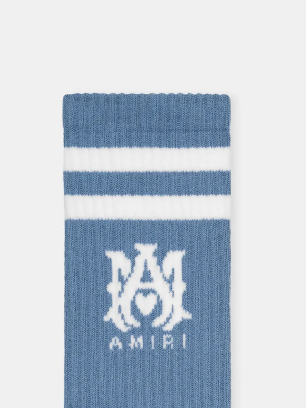 AMIRI Socks | Socks>MA STRIPE SOCK DUSTY BLUE