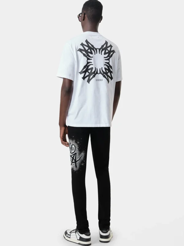 AMIRI Denim>MA SWIRL CRYSTAL SKINNY JEAN BLACK OD