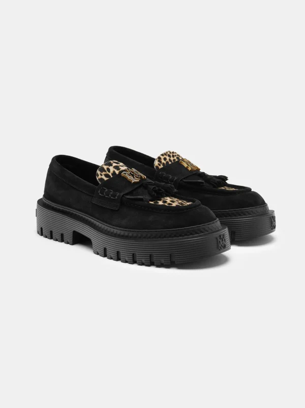 AMIRI Loafers | Loafers>MA TASSLE LEOPARD JUMBO LOAFER BLACK