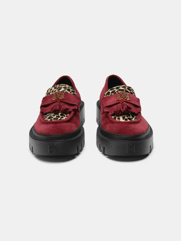 AMIRI Loafers | Loafers>MA TASSLE LEOPARD JUMBO LOAFER Burgundy