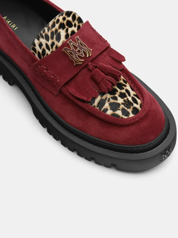 AMIRI Loafers | Loafers>MA TASSLE LEOPARD JUMBO LOAFER Burgundy