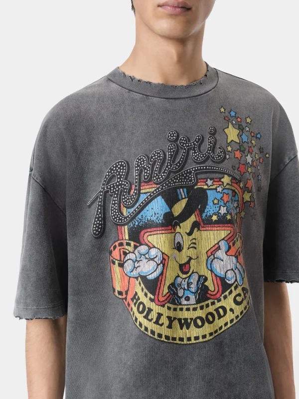 AMIRI Tees>MR. HOLLYWOOD OVERSIZED TEE BLACK