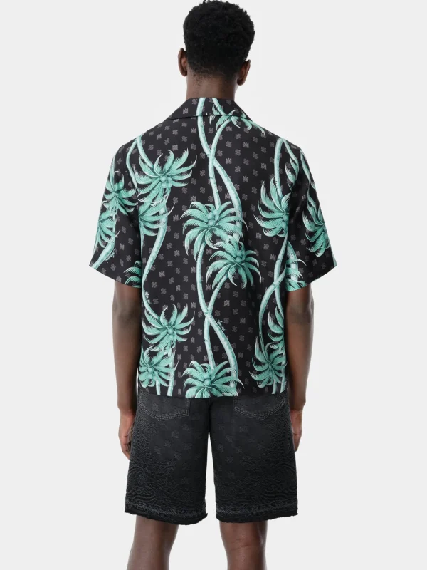 AMIRI Shirts>PALM BOWLING SHIRT BLACK