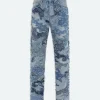 AMIRI Denim>PATCHWORK CAMO STRAIGHT JEAN PERFECT INDIGO