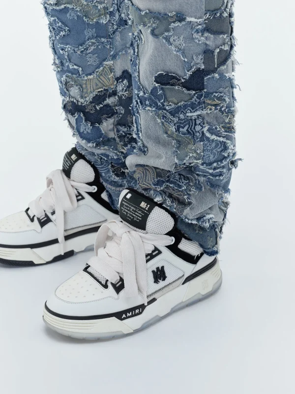 AMIRI Denim>PATCHWORK CAMO STRAIGHT JEAN PERFECT INDIGO