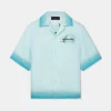 AMIRI Shirts>RESORT CLUB BOWLING SHIRT Cerulean
