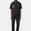 AMIRI Shirts>RESORT CLUB EMBROIDERED SHIRT BLACK