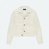 AMIRI Outerwear>SEQUIN BOUCLE SHIRT JACKET Alabaster