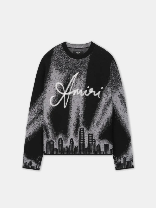 AMIRI Knitwear>SPOTLIGHT CREWNECK BLACK