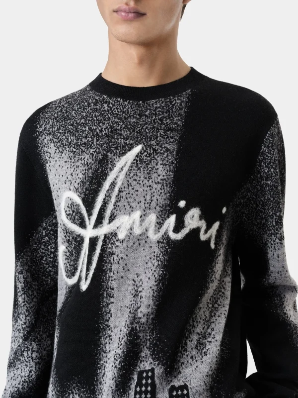 AMIRI Knitwear>SPOTLIGHT CREWNECK BLACK