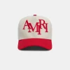 AMIRI Hats | Hats>STAGGERED CANVAS HAT Alabaster Red