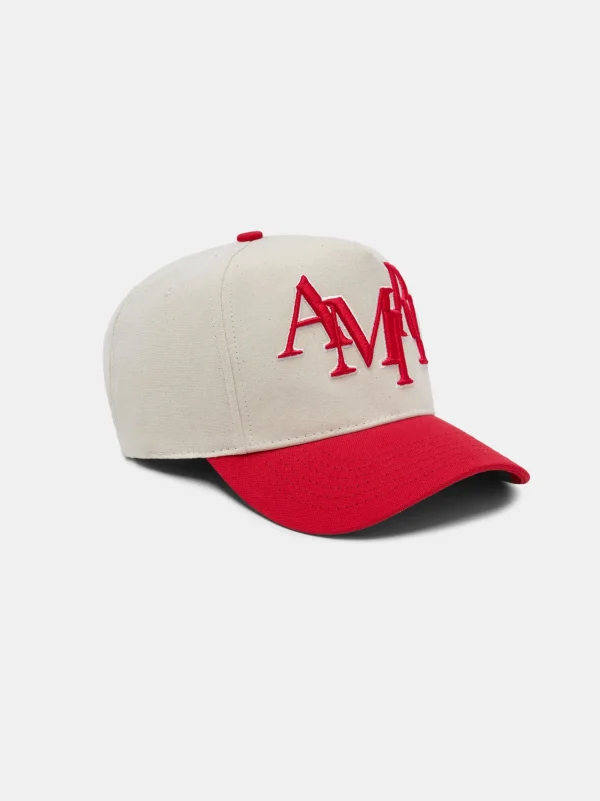 AMIRI Hats | Hats>STAGGERED CANVAS HAT Alabaster Red