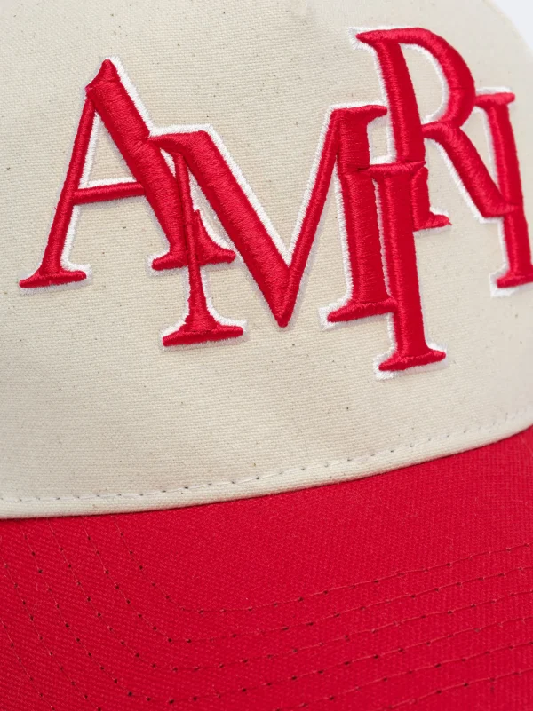 AMIRI Hats | Hats>STAGGERED CANVAS HAT Alabaster Red