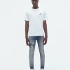 AMIRI Denim>STAGGERED EMBROIDERED LOGO JEAN Vintage Indigo