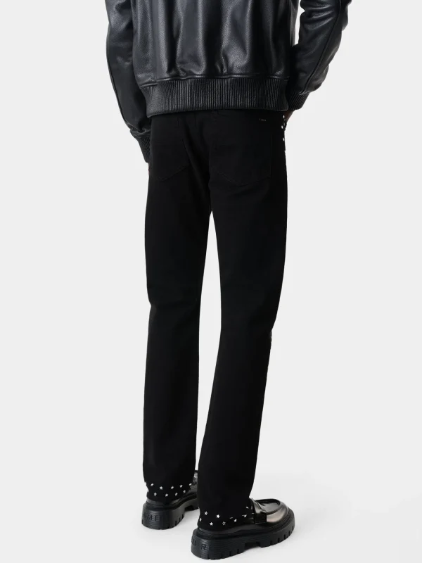 AMIRI Denim>STAR CRYSTAL SLIM JEAN BLACK OD