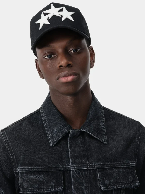 AMIRI Hats | Hats>3 Star Trucker Hat Black/White