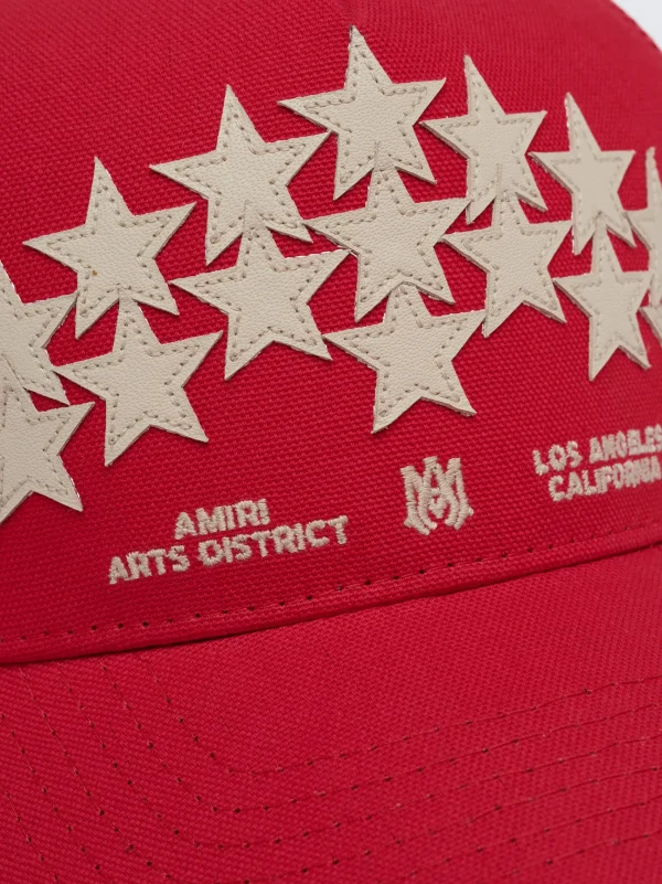 AMIRI Hats | Hats>STARS TRUCKER HAT Red
