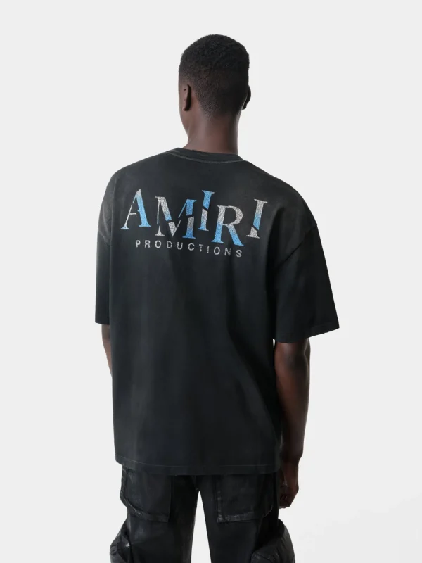AMIRI Tees>THEATRE MASKS OVERSIZED TEE BLACK