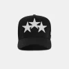 AMIRI Hats | Hats>THREE STAR STAGGERED FULL CANVAS HAT Black White