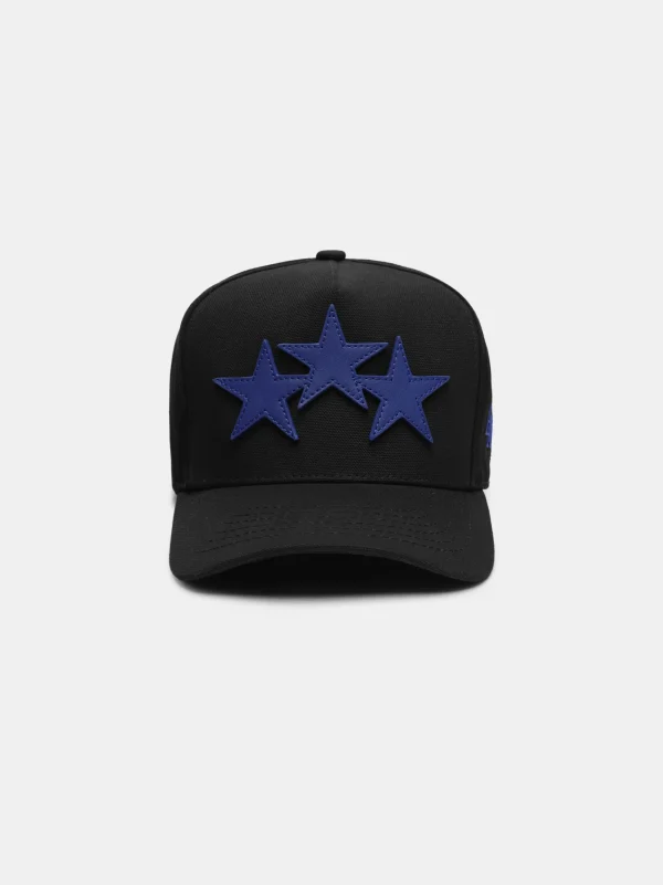AMIRI Hats | Hats>THREE STAR STAGGERED FULL CANVAS HAT Black Blue