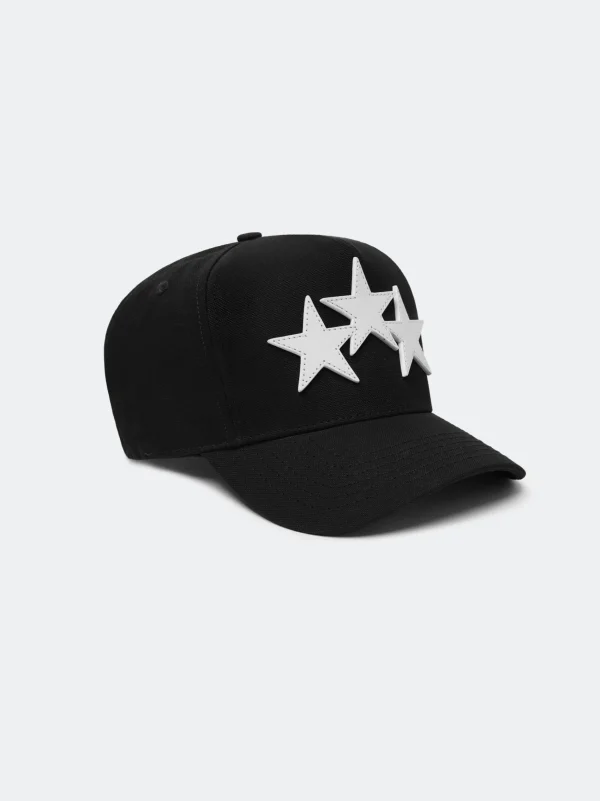 AMIRI Hats | Hats>THREE STAR STAGGERED FULL CANVAS HAT Black White