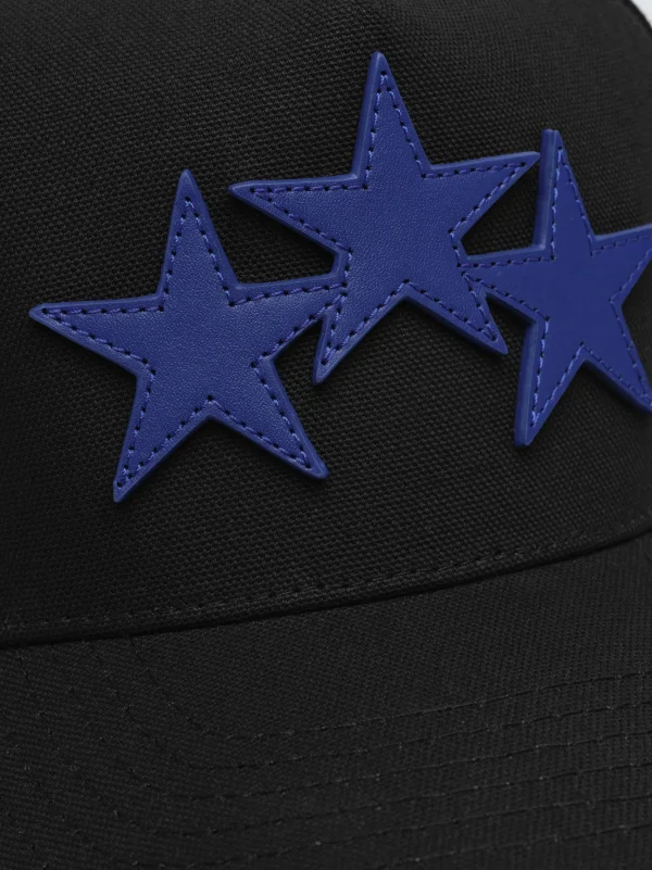 AMIRI Hats | Hats>THREE STAR STAGGERED FULL CANVAS HAT Black Blue