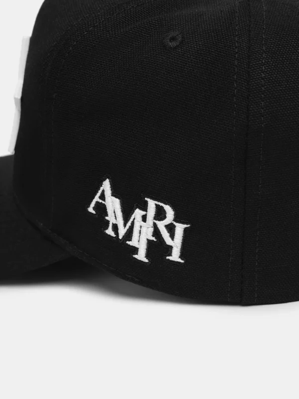 AMIRI Hats | Hats>THREE STAR STAGGERED FULL CANVAS HAT Black White
