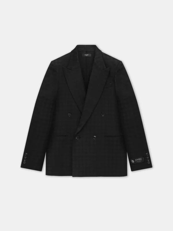 AMIRI Outerwear>TONAL MA QUAD DOUBLE-BREASTED BLAZER BLACK