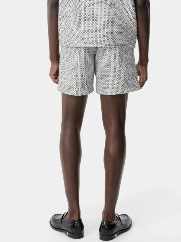 AMIRI Shorts & Sweatpants>TWEED FLAP POCKET PULL ON SHORT Cerulean