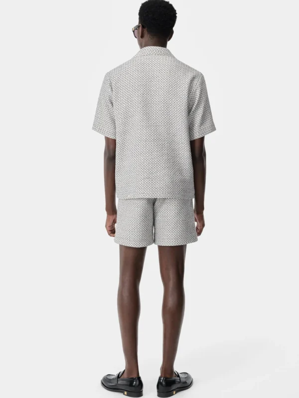 AMIRI Shorts & Sweatpants>TWEED FLAP POCKET PULL ON SHORT Cerulean