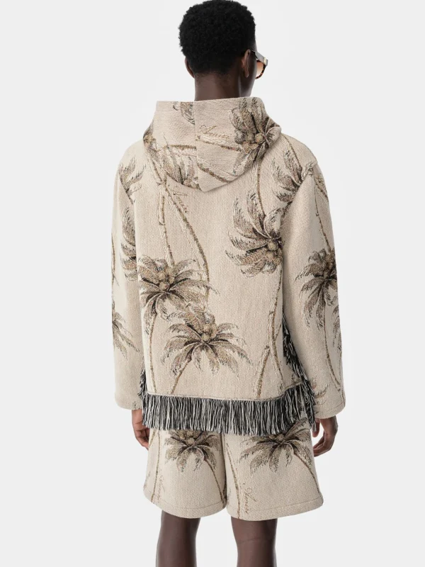 AMIRI Shirts>TWISTED PALMS TAPESTRY HOODIE Alabaster