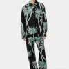 AMIRI Shirts>TWISTED PALMS TAPESTRY OVERSHIRT BLACK