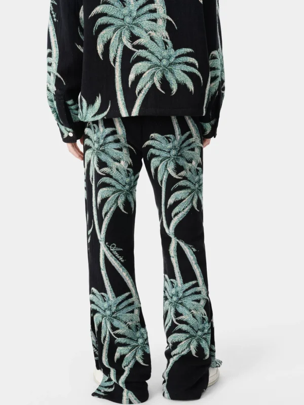 AMIRI Pants>TWISTED PALMS TAPESTRY PANT BLACK