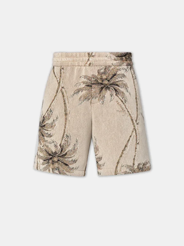 AMIRI Shorts & Sweatpants>TWISTED PALMS TAPESTRY SHORT Alabaster