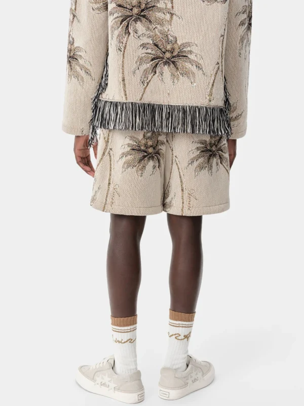 AMIRI Shorts & Sweatpants>TWISTED PALMS TAPESTRY SHORT Alabaster